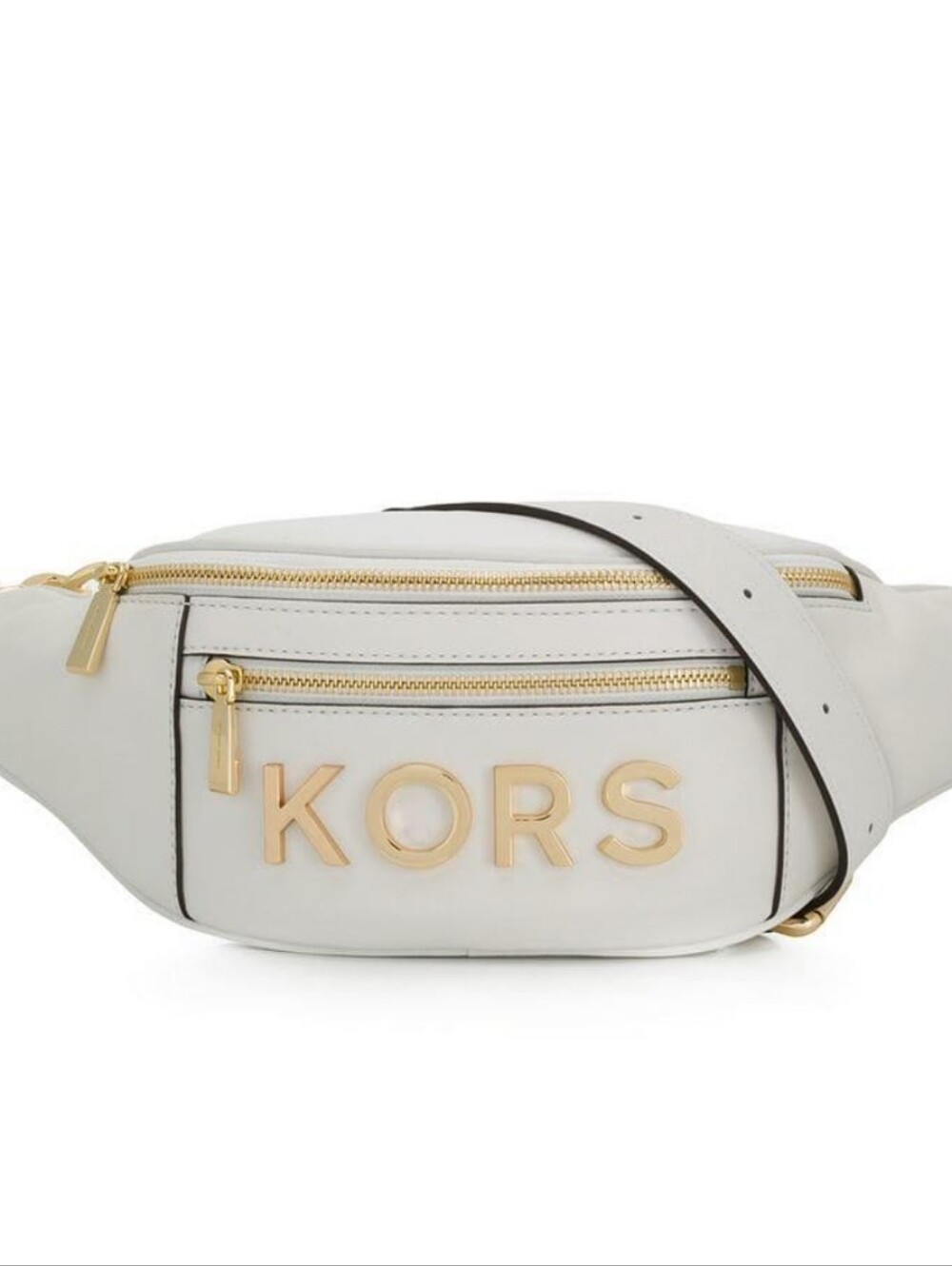 Michael Kors White Leather KORS Crossbody Belt Bag with Gold Hardware - Picture 15 of 15